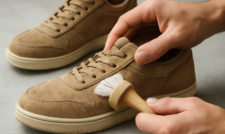 nettoyage de sneakers en nubuck avec brosse spéciale
