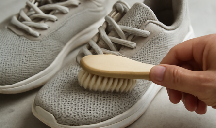 nettoyage de sneakers en mesh avec brosse souple