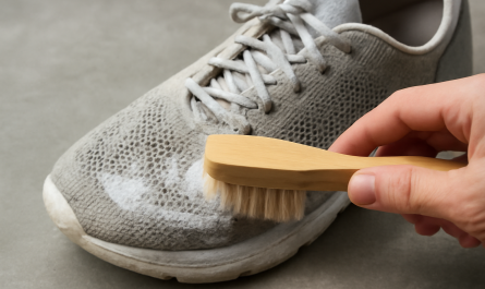 nettoyage de sneakers mesh avec brosse souple