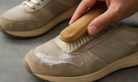 nettoyage de sneakers mesh et daim avec brosse