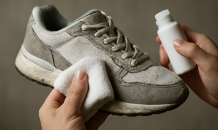 nettoyage de sneakers avec plusieurs couches de tissu