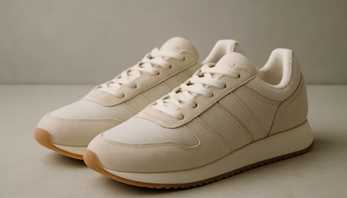 sneakers rétro et minimalistes posées côte à côte