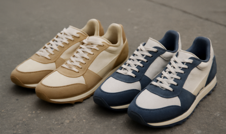 deux paires de sneakers rétro comparées sur sol urbain