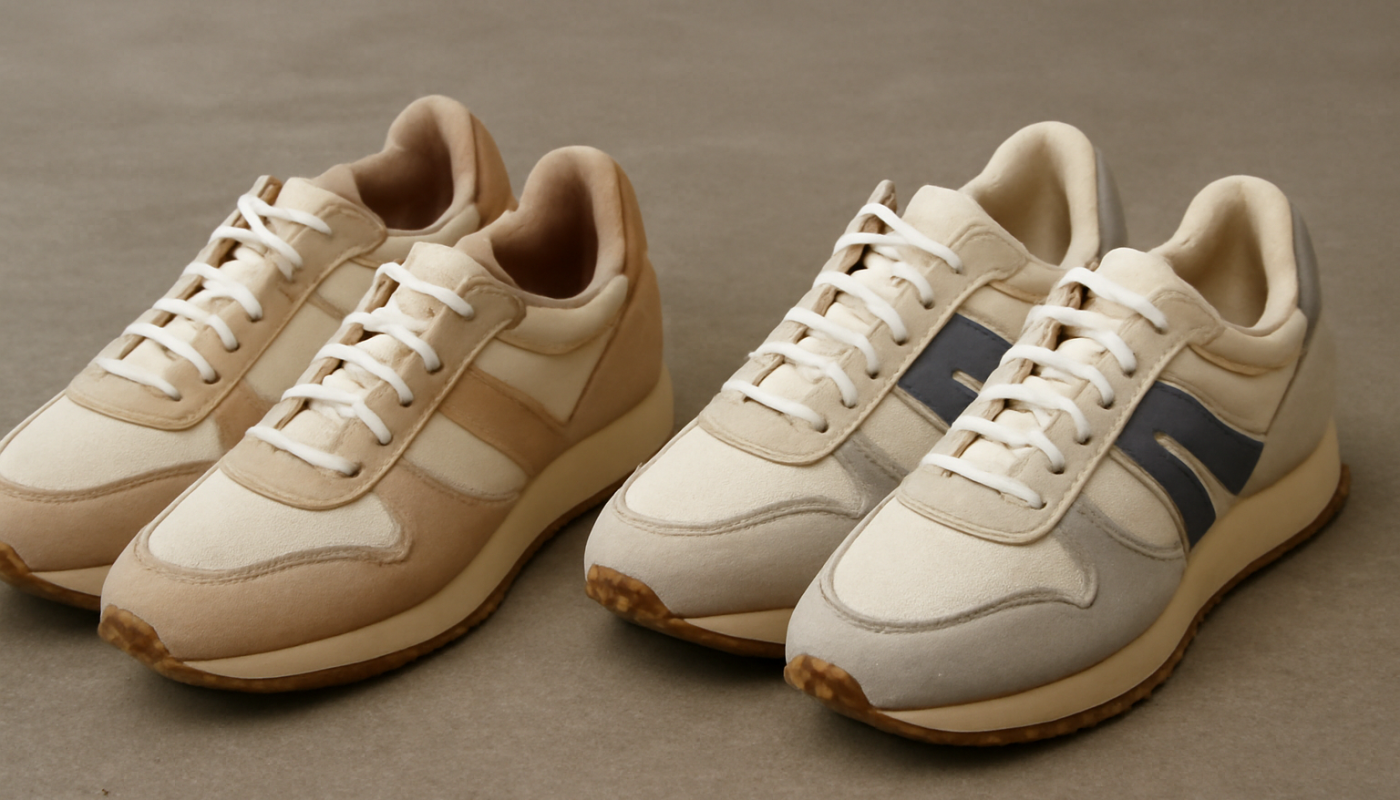 deux paires de sneakers rétro posées côte à côte