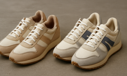 deux paires de sneakers rétro posées côte à côte