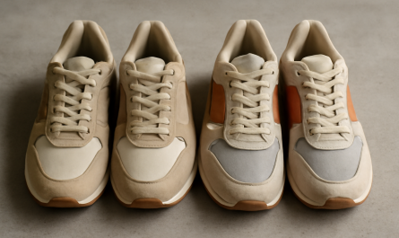 deux paires de sneakers rétro comparées côte à côte
