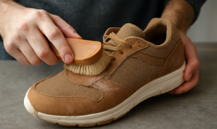 nettoyage de sneakers daim et mesh avec brosse