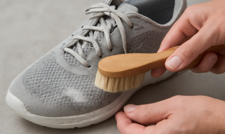 nettoyage de sneakers mesh avec brosse douce
