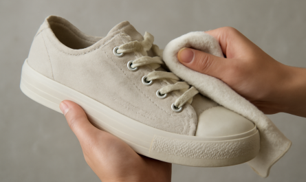 nettoyage de sneakers en tissu avec chiffon doux