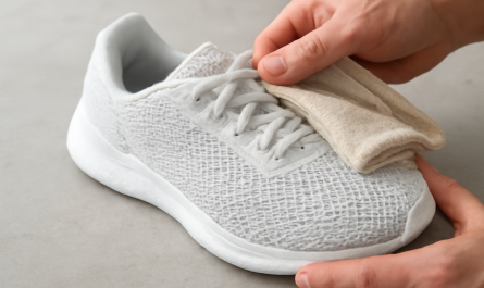 nettoyage de sneakers mesh avec chiffon doux