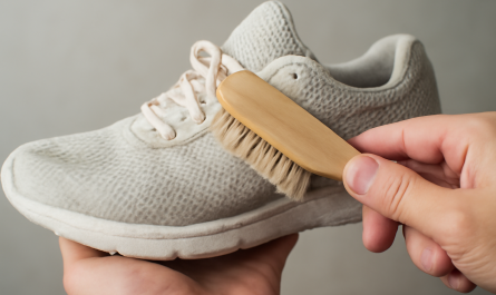 nettoyage de sneakers mesh avec brosse douce