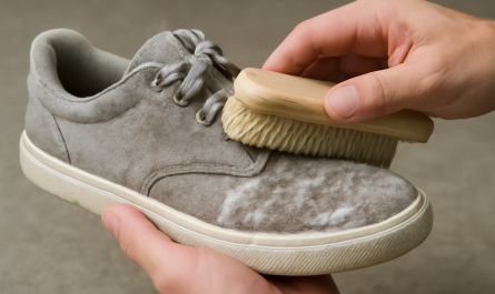 nettoyage de sneakers en tissu avec brosse souple