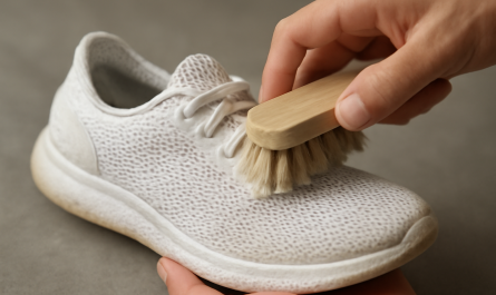 nettoyage de sneakers mesh avec brosse souple