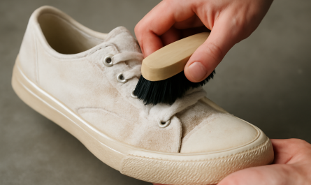 nettoyage de sneakers en tissu avec brosse souple