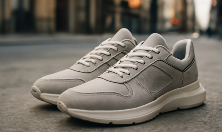 sneakers modernes posées sur sol urbain