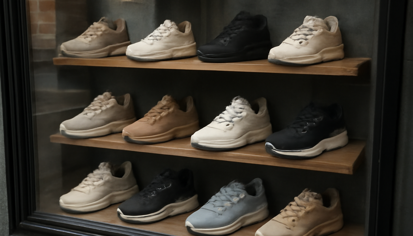vitrine de sneakers au style streetwear