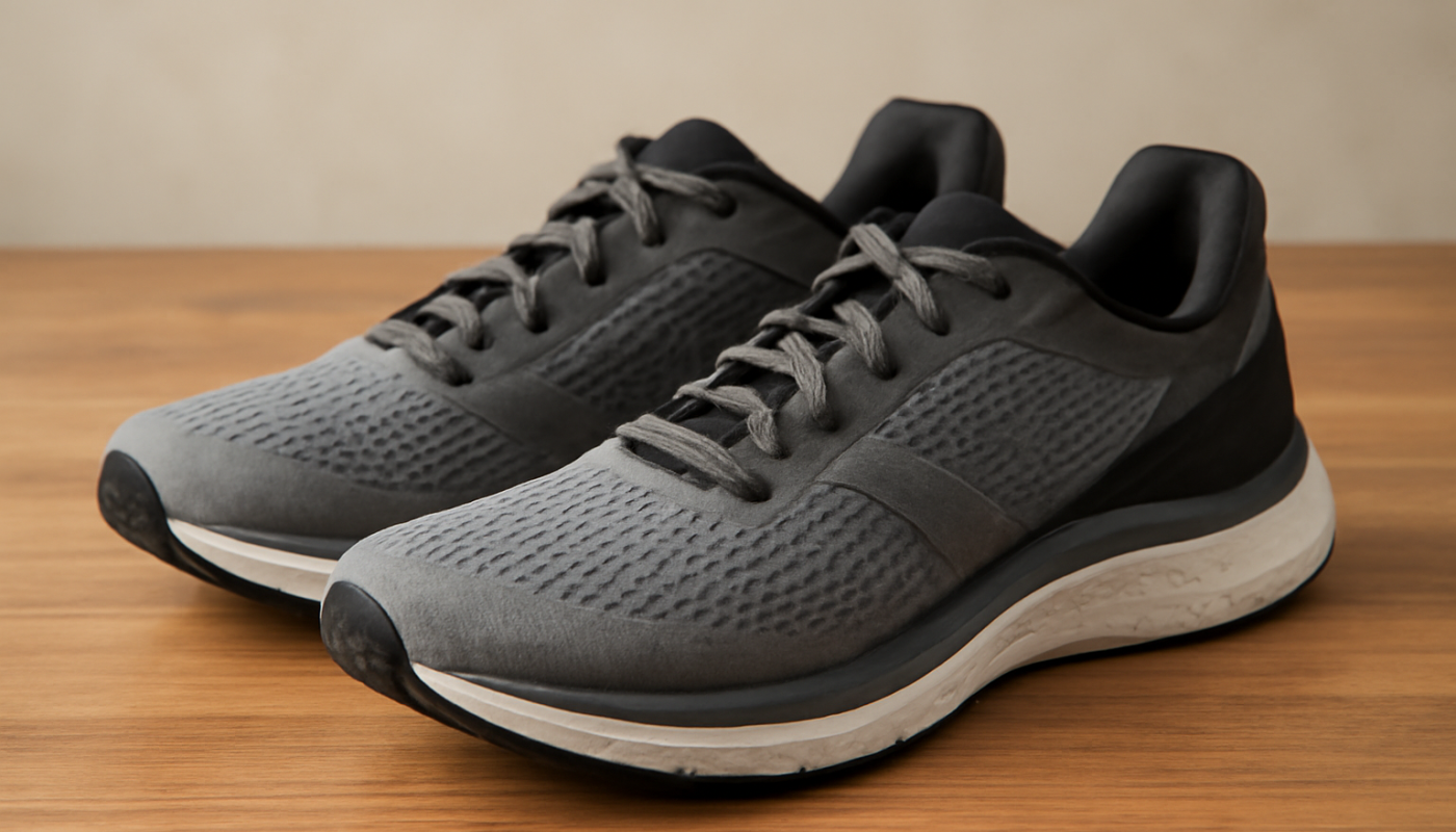 paire de sneakers running posée sur table
