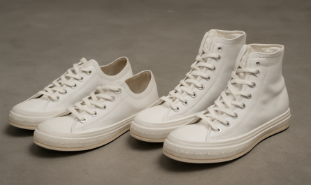 deux paires sneakers basses et montantes côte à côte