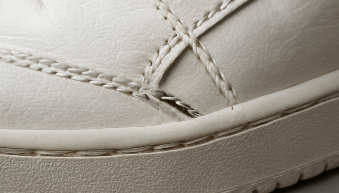 gros plan sur couture de sneaker qui se detache