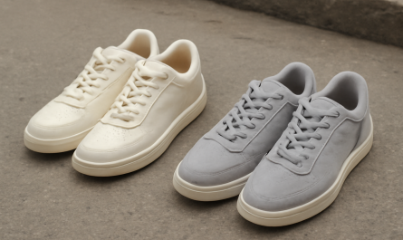 deux paires de sneakers comparées sur sol urbain