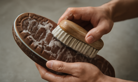 mains frottant semelle avec brosse