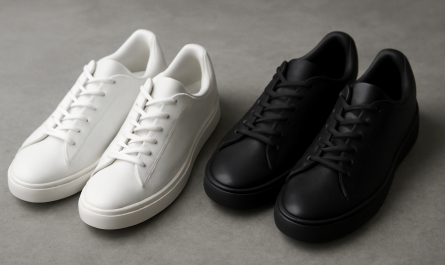 deux paires de sneakers contrastées cote a cote