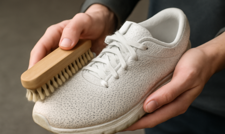 nettoyage de sneakers mesh avec brosse douce