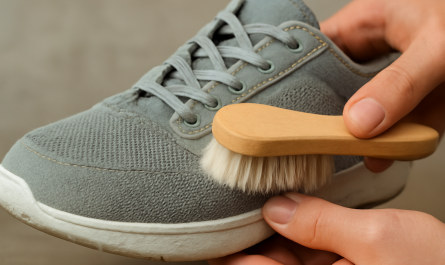 nettoyage de sneakers mesh avec brosse douce