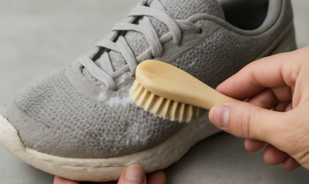 nettoyage de sneakers mesh avec brosse souple