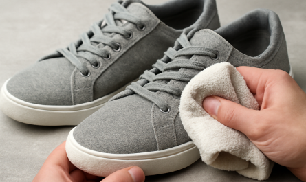nettoyage de sneakers en tissu avec chiffon doux