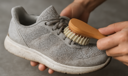 nettoyage de sneakers mesh avec brosse souple