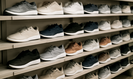 rayon de baskets variées en magasin