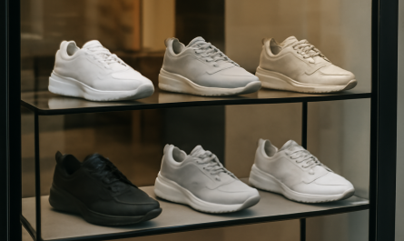 vitrine avec sneakers au design moderne
