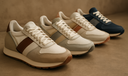 rangée de sneakers au style rétro moderne
