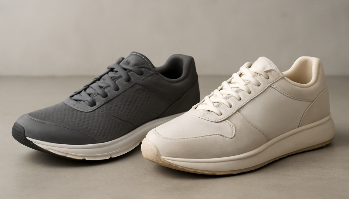 chaussure running à côté d'une sneaker lifestyle