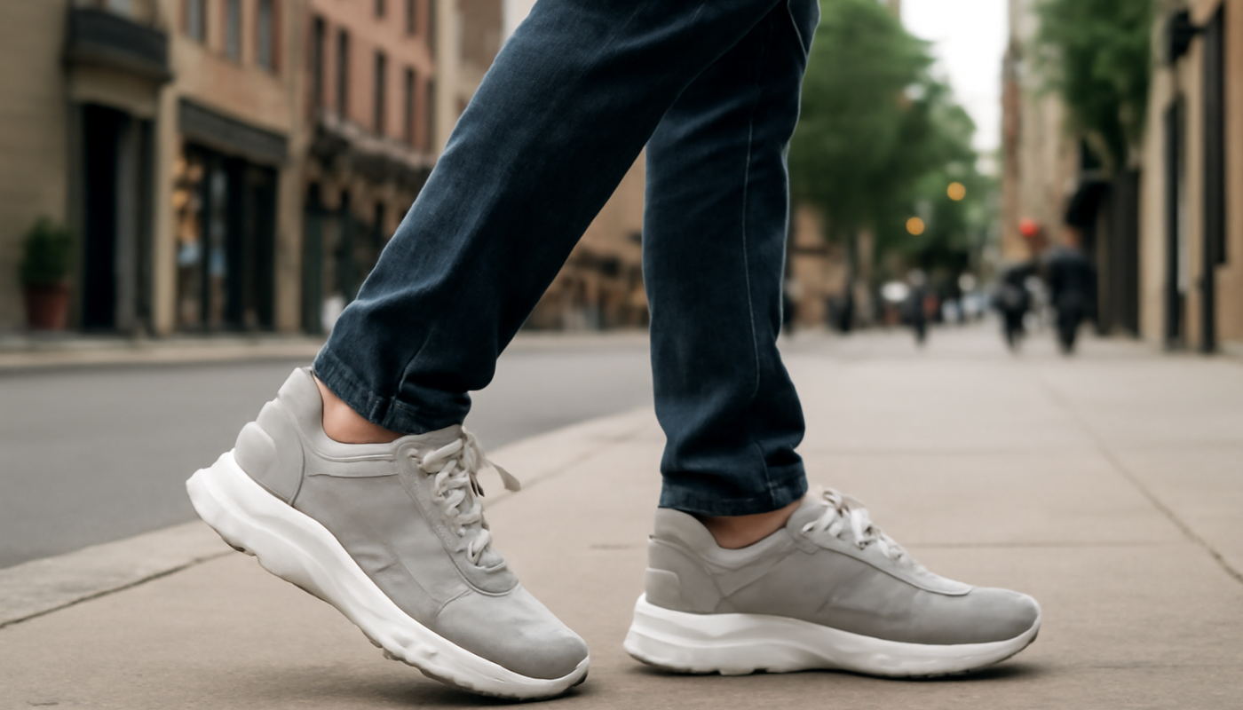 personne marchant en sneakers confortables en ville