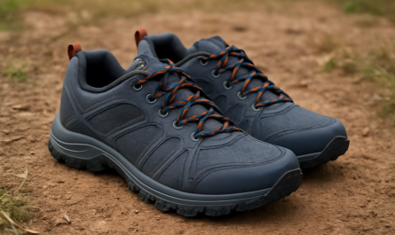 sneakers techniques posées sur terrain extérieur