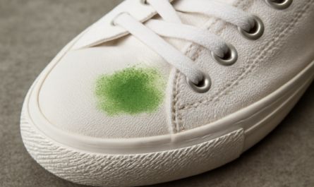 tache verte sur une sneaker en toile