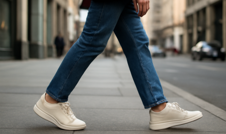 personne marchant en ville en baskets