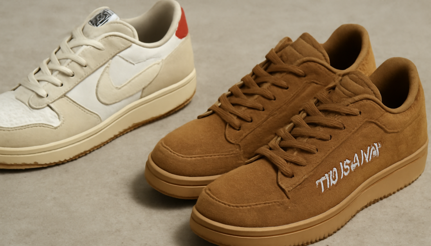 paires de sneakers avec details de collaboration