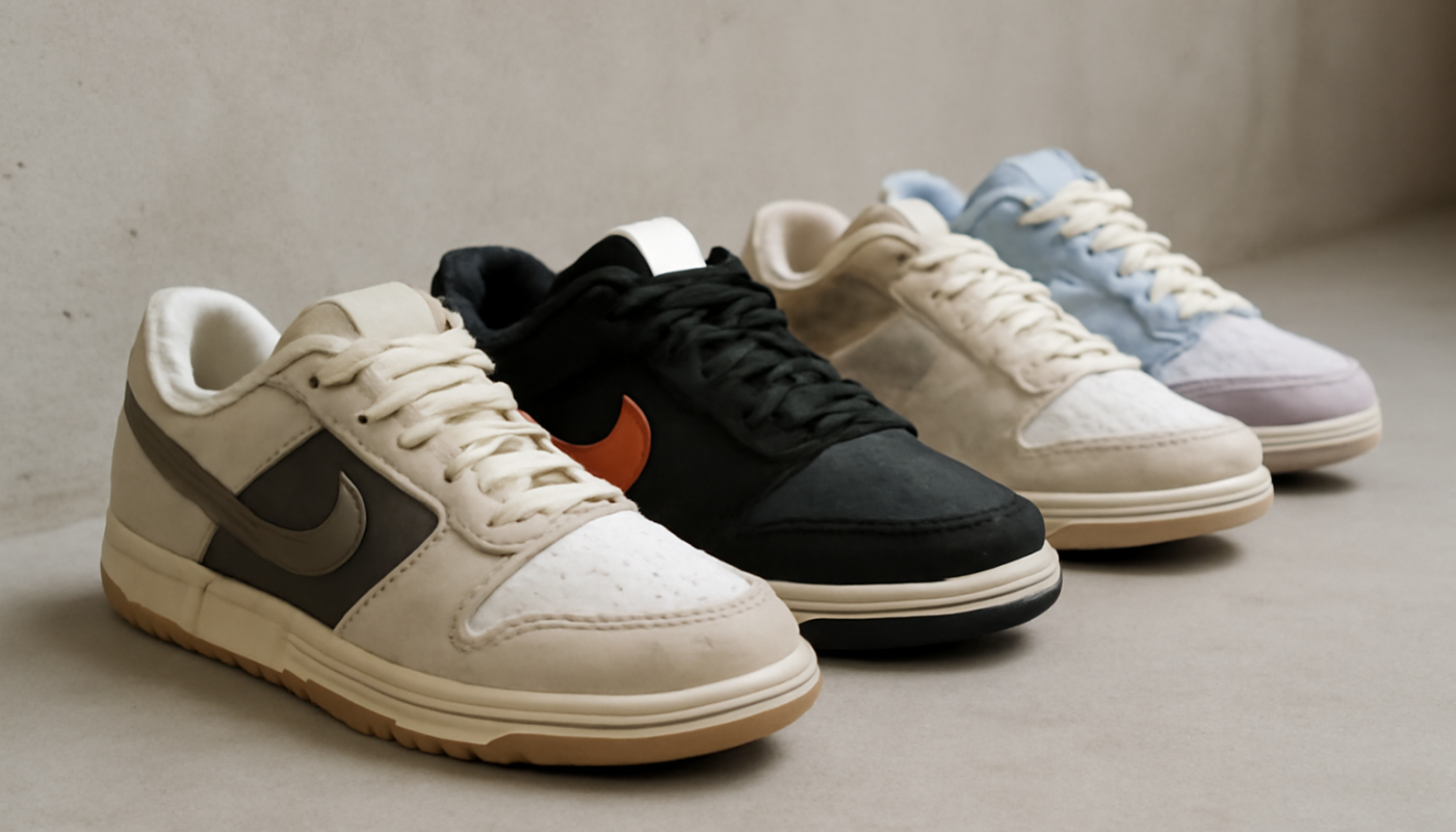 rang de sneakers issues de collaborations exposées