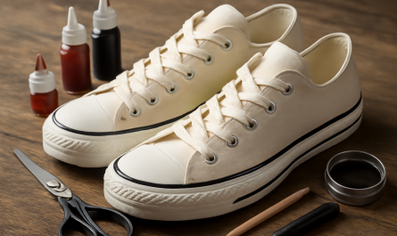 paire de sneakers en toile avec accessoires de customisation