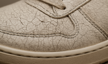 gros plan cuir de sneaker fissuré