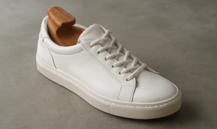 embauchoir inséré dans une sneaker posée