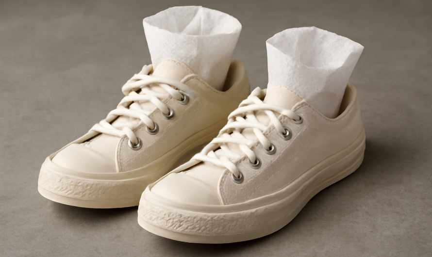 Quelle méthode sûre pour sécher des sneakers mouillées sans déformer la tige ?
