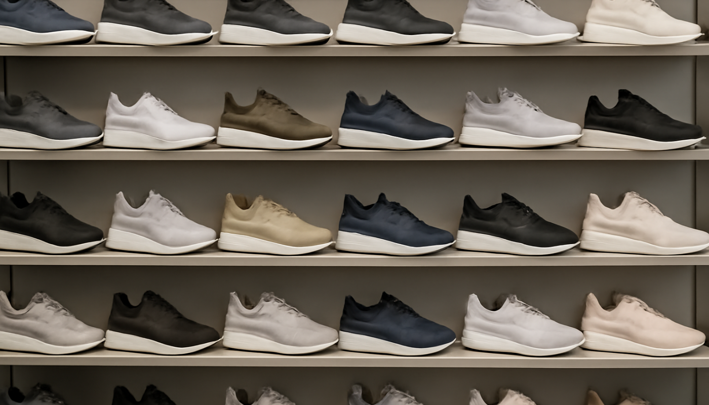 rayon de sneakers sportives en magasin