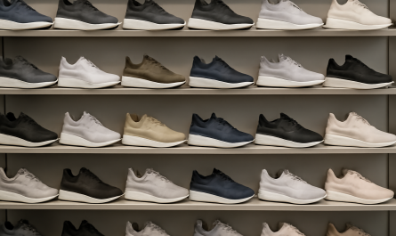 rayon de sneakers sportives en magasin