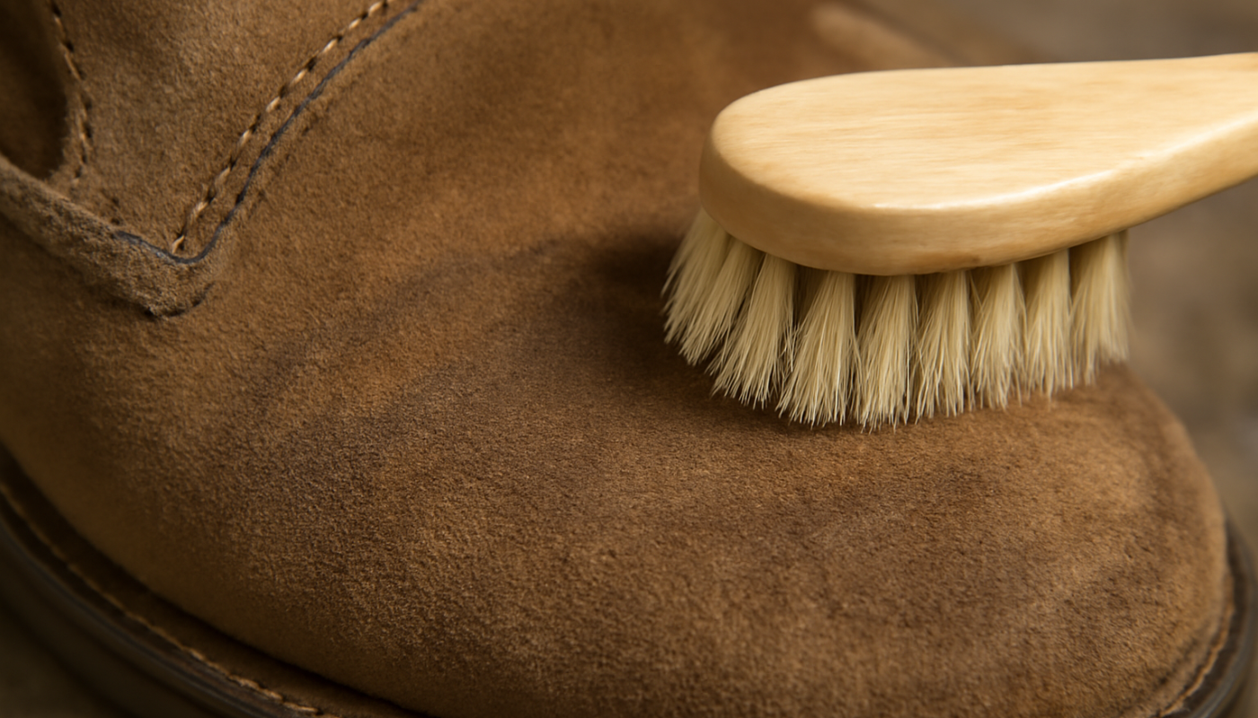 brosse douce passant sur daim terni