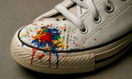 tache de peinture sur toe d'une sneaker